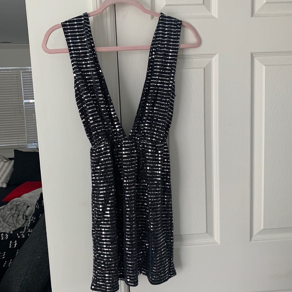 Low cut mini dress for New Years!